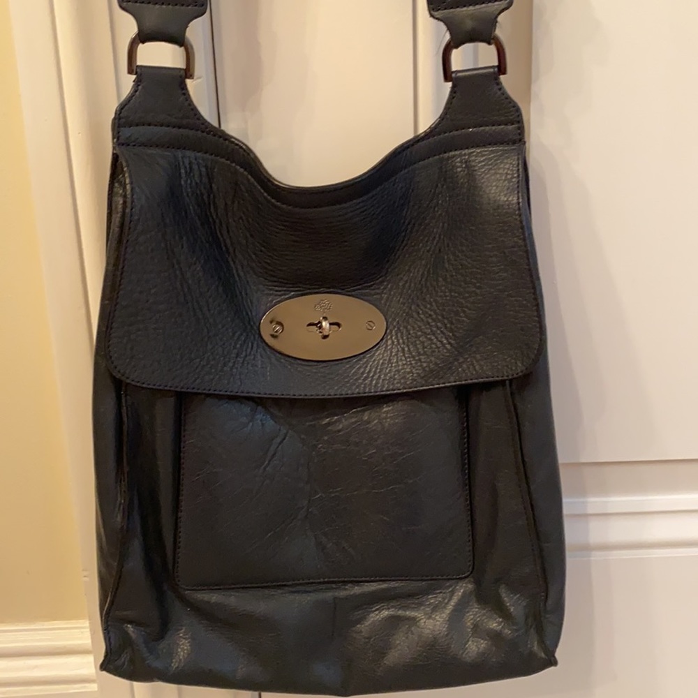 Mulberry Navy leather Antony bag - Picture 1 of 14